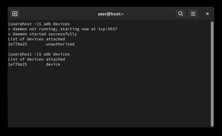 Checking ADB devices