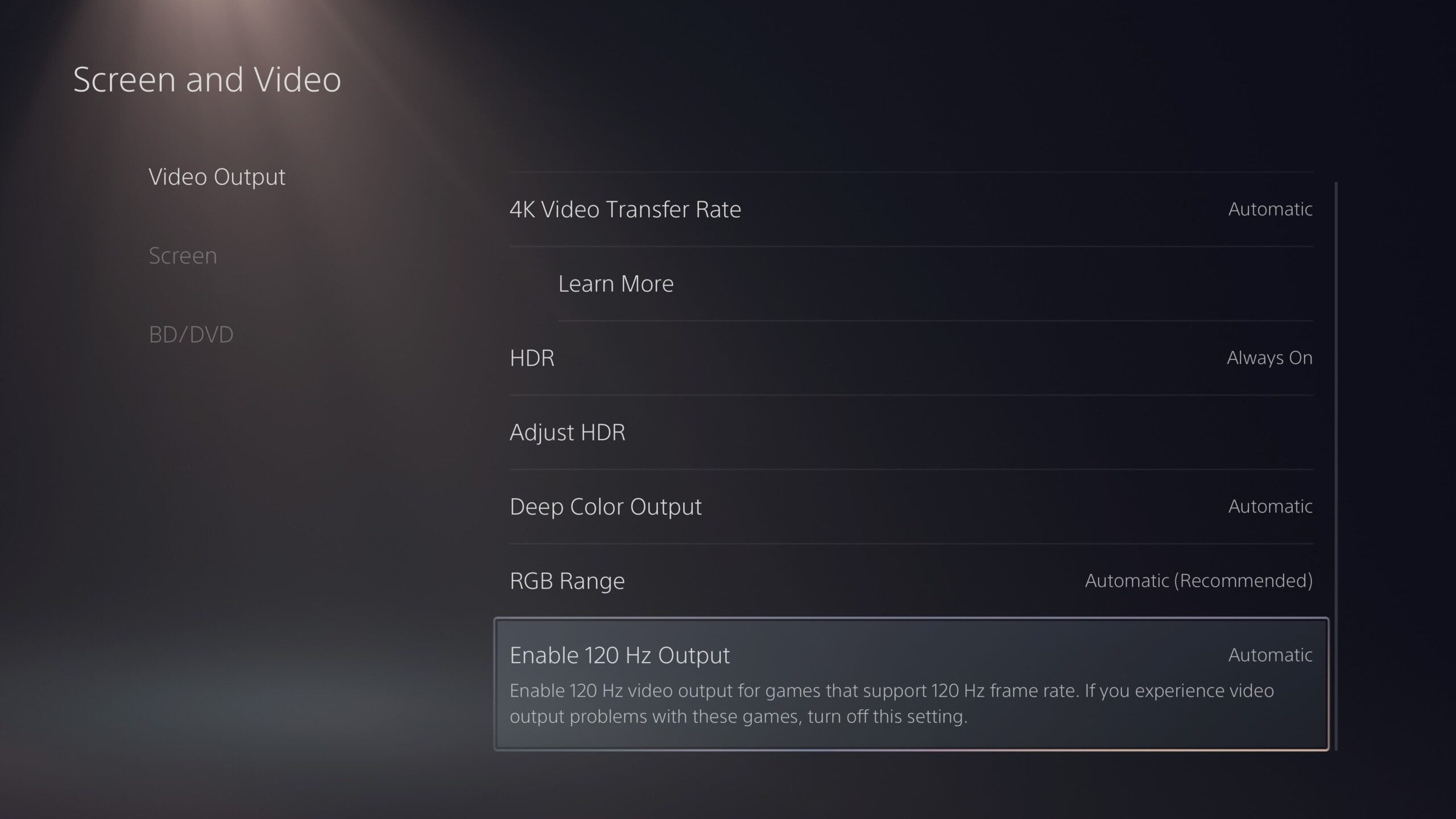 Enable 4K 120Hz on PS5