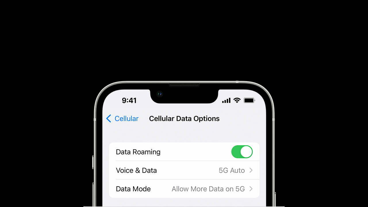 Enabling Cellular Options on iOS 16