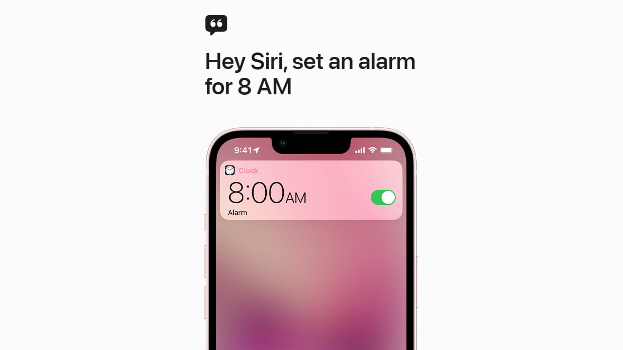 Set alarm with Siri on iPhone 14